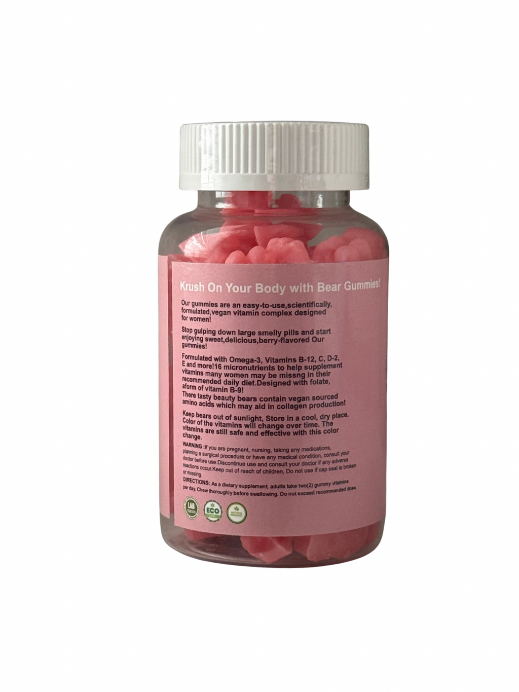 Krush Beauty Hair, Skin & Nails Gummies